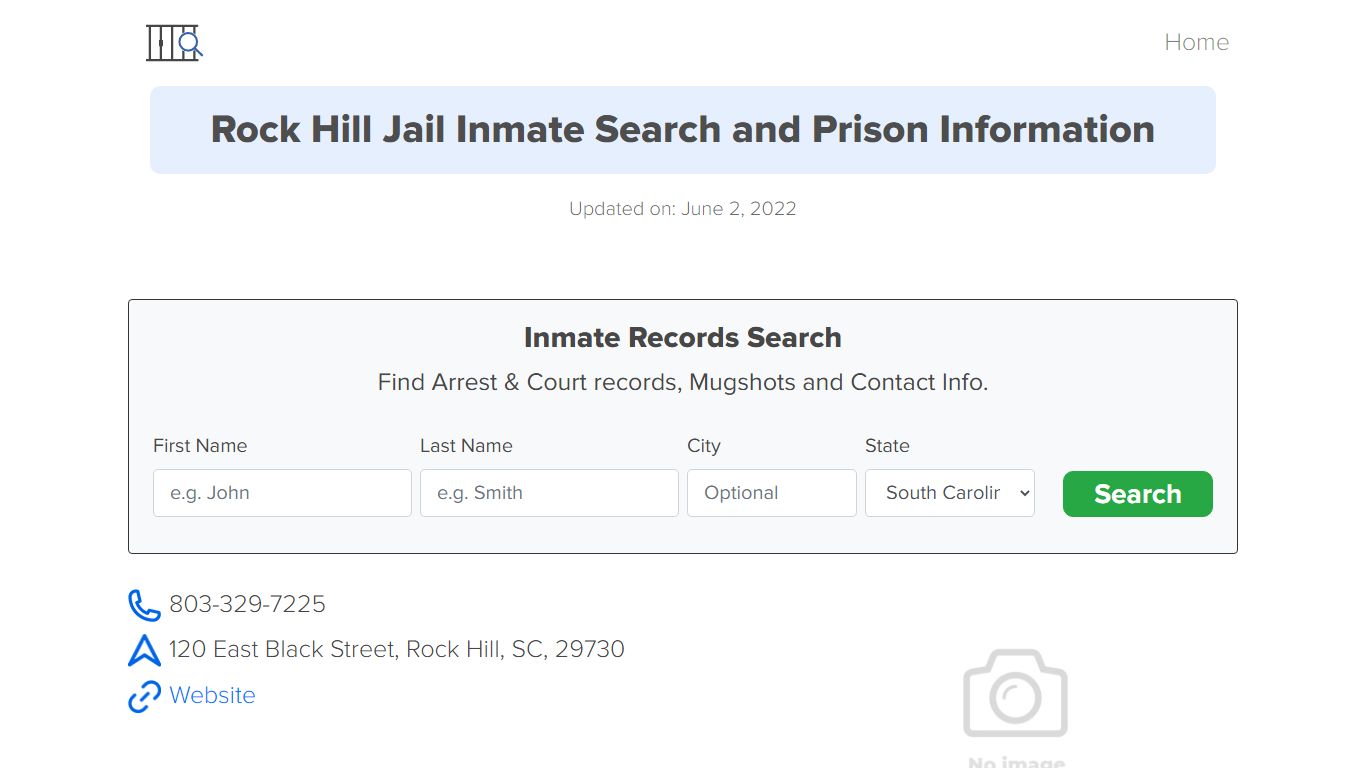 Rock Hill Jail Inmate Search, Visitation, Phone no ...